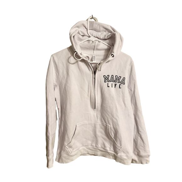 Mama Life Half Zip Hoodie Size L - Picture 1 of 5